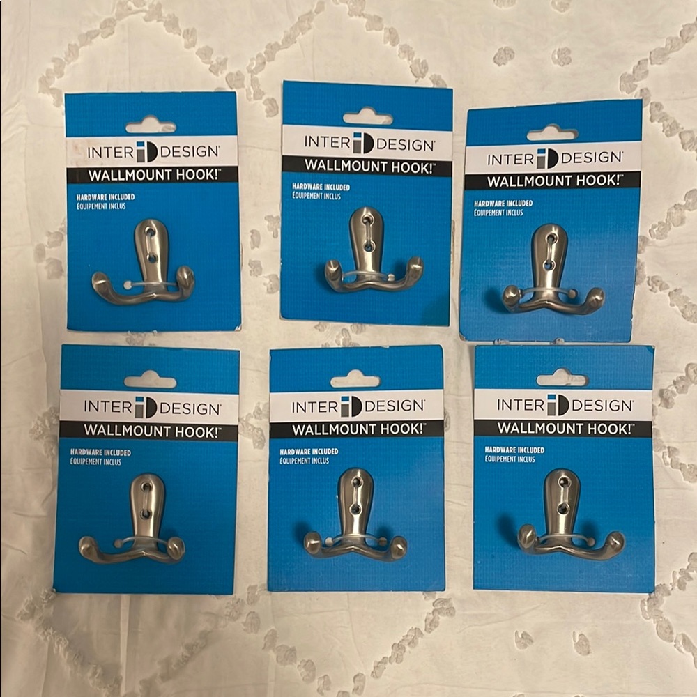 Silver Wall Mount Hook six hooks new